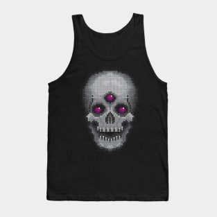 Grey Skull - Pink Eyes Tank Top